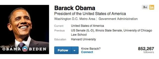 Barack Obama's LinkedIN profile is impressive