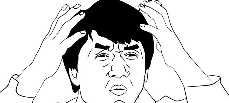 jackie chan scratching his head cartoon sketch