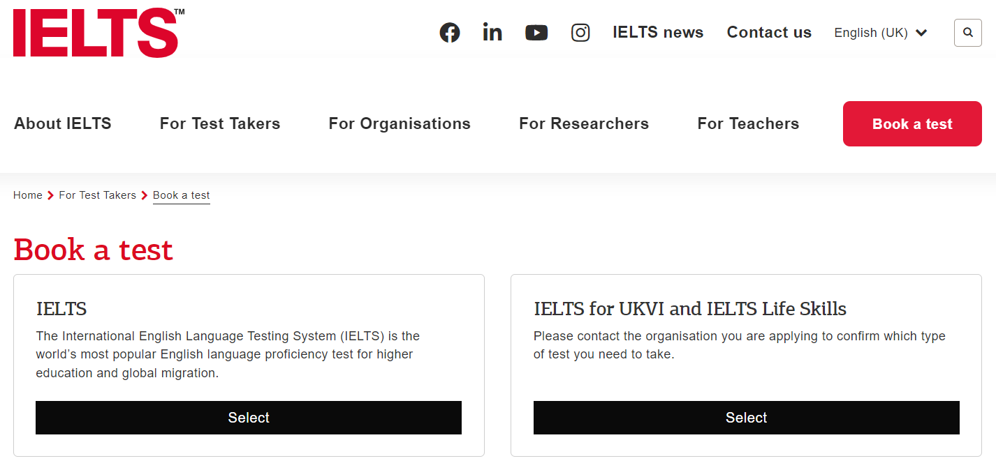 IELTS website.