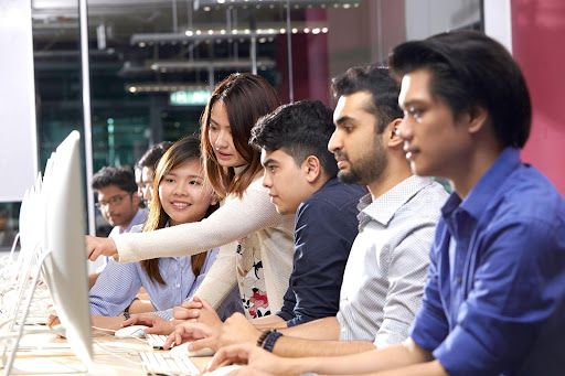 APU media students in a computer lab.