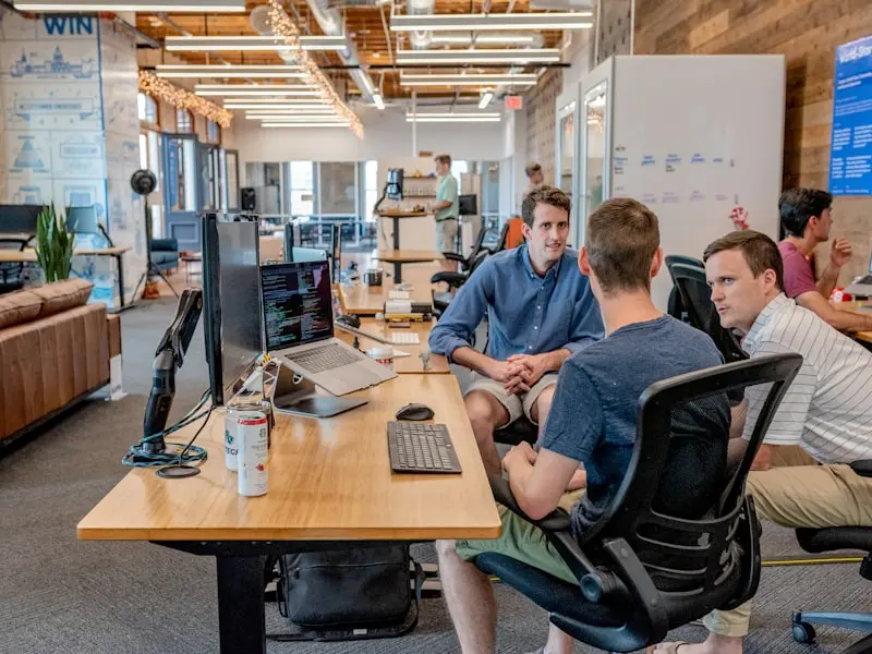 Professional team working on student applications