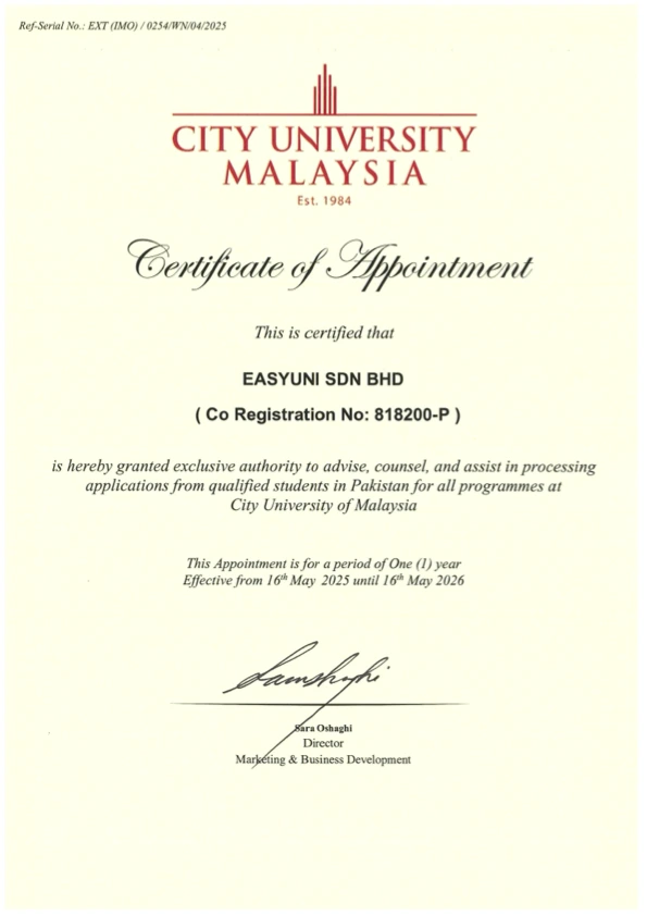 Sunway Partnership Certificate